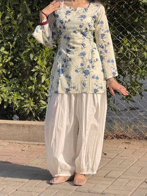 Ivory Side Corset short kurti