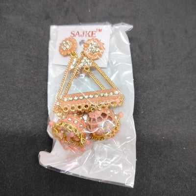 orange & White Kundan-Pearls studded Star