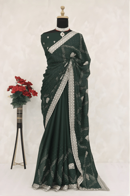 Self Design, Embroidered Georgette Saree 
