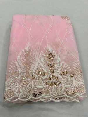 Partywear Embroidered Soft Net Saree With Blouse Piece 
