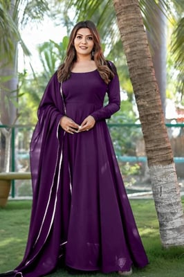 Fancy Anarkali Gown With Dupatta Set for Women