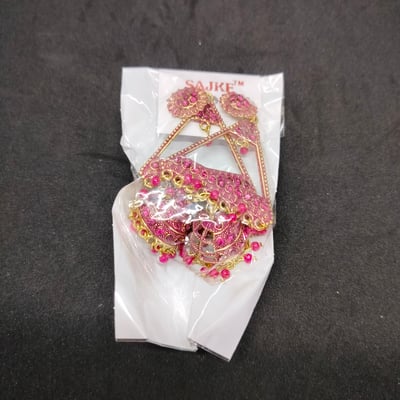 pink & White Kundan-Pearls studded Star