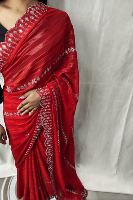 Bollywood-style or festive designer saree.