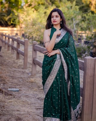 Soft Banarasi Saree with Unique Blouse Piece