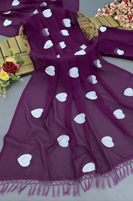 Buy purely Georgette womens saree with blause