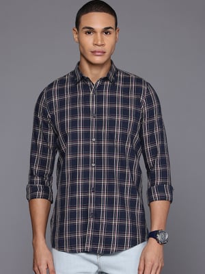 Allen Solly Pure Cotton Comfy Slim Fit Checked Casual Shirt