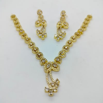 jewelry set gold-plated necklace and earring set,