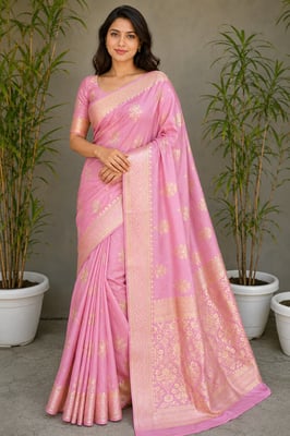 New Design Baby pink saree