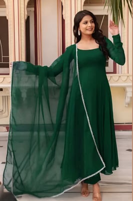 Fancy Anarkali Gown With Dupatta Set for Women