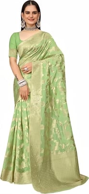 Premium Banarasi Organza Saree with Woven Patterns