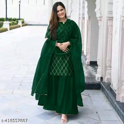 Vidusha Kurti Dupatta Set With Bottom wear For Women