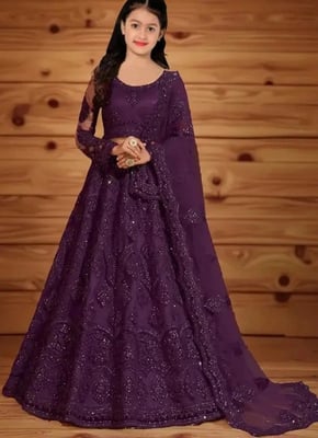 kids Ethnic Wear Embroidered Lehenga, Choli and Dupatta Set