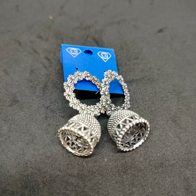 Mad Over Fashion Latest Silver jhumka Earrings