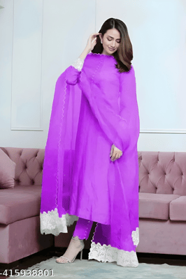Stylish|Elegent Kurta Pant Set|TR Yammi purple 