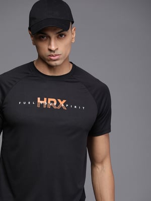  HRX by Hrithik Roshan Men Brand Logo Printed Badminton Rapid-Dry T-shirt
