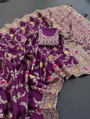 Wine Dola Silk Saree