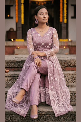 Long Indo-Western Partywear Dress