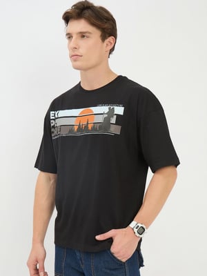 Mast & Harbour Graphic Printed Round Neck Short Sleeves Cotton Relaxed Fit T-shirt
