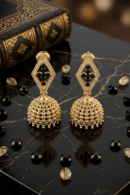 Gold-Plated Beads Beaded Earrings 
