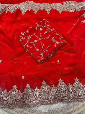 Beautiful Red Teej Saree