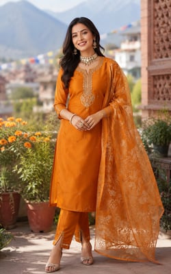 Stylish Fancy Kurta Pant Dupatta Set for Women