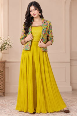 Yellow 3 Piece Co-ord Set for Women 
