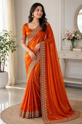 Fandy Space Silk Saree with Jharkhan Work all over Saree