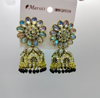 Buy oxidised silver jhunka earrings.