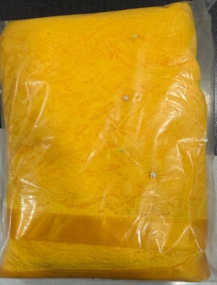 Self Design Women Bollywood Net Saree (Yellow)