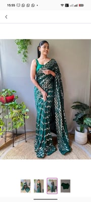 Partywear Sequence Work Georgette Saree