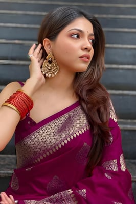 Sugathari Banarasi Saree for Women Silk Kanjivaram | Wear Pattu Cotton Saree with Blouse for Wedding Saree