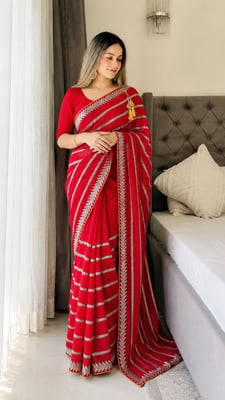 Teej Special Red Saree