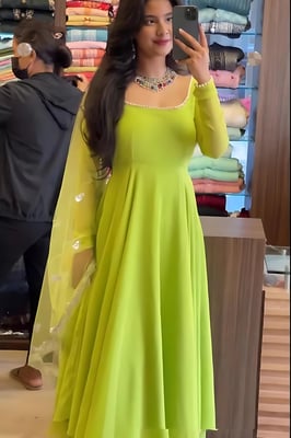 Fancy Anarkali Gown With Dupatta Set for Women 