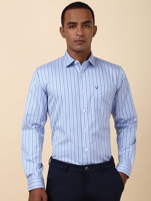 Allen Solly Men Striped Spread Collar Slim Fit Pure Cotton Formal Shirt