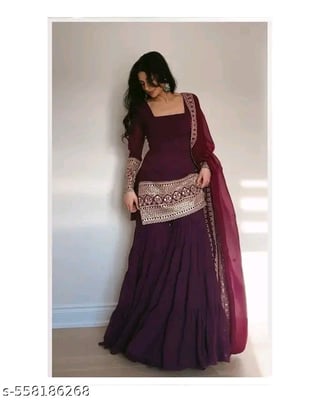 Georgette Embroidered Stiched Kurta set for women