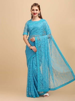 Self Design Women Bollywood Net Saree