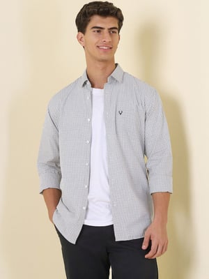  Allen Solly Men Slim Fit Gingham Checks Checked Casual Shirt