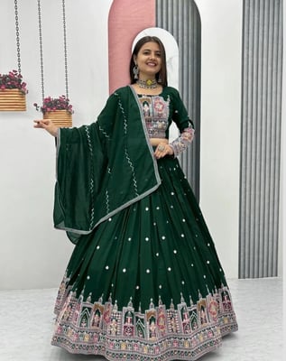 Green Fancy Lehenga 