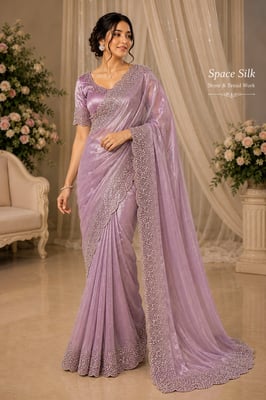 fendy space silk saree with jarkhan work all over saree