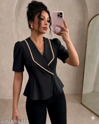 Bwisher New arrival lace design detailed top for women