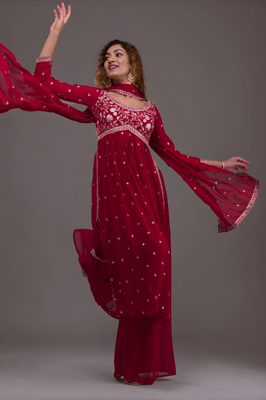 Maroon Kurta Set