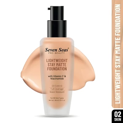 Lightweight Stay Matte Foundation With Vitamin C & Niacinamide Water Resistant Oil Control Full Coverage Foundation(Natural,40 ML) - Variant 1