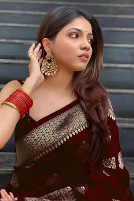 Sugathari Banarasi Saree for Women Silk Kanjivaram Pure Soft Design Wear Pattu Cotton Saree with Blouse for Wedding Saree 