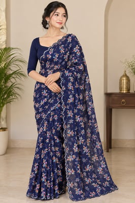 Midnight Blue Saree