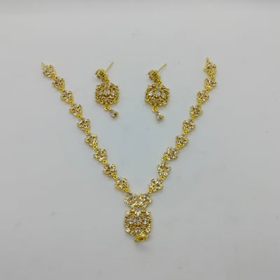 gold-plated necklace and earrings set
