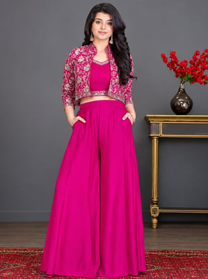Festive Wear 3 piece pink co-ord set for Women 