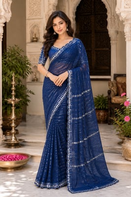 New Demanding Dual Sequence Heavy Work Party wear Saree