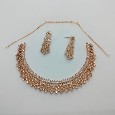 gold-plated and necklace and earring set, 