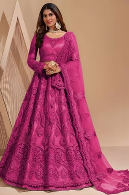 Wedding Wear Embroidered With Embellished Net Lehenga Choli