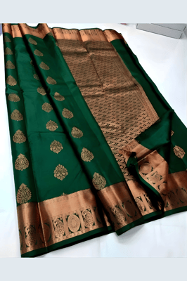 Green Kanjivaram Silk Saree With Blouse Piece 